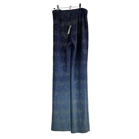 Vintage Cache Pants Womens 2 Blue Ombre Snakeskin Texture Stretch NWT Zip Back - Picture 2 of 10